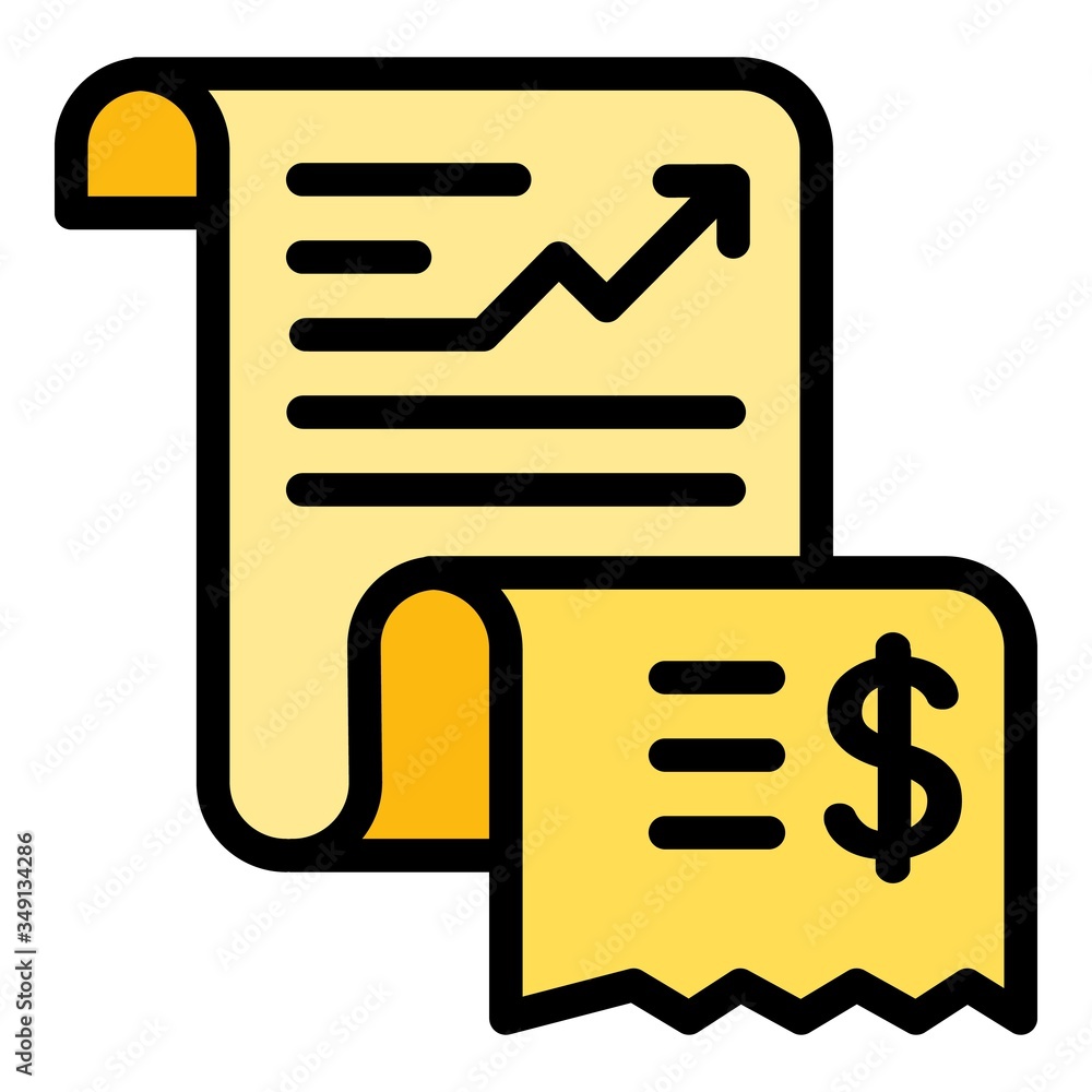 Poster paper expense report icon. outline paper expense report vector icon for web design isolated on white