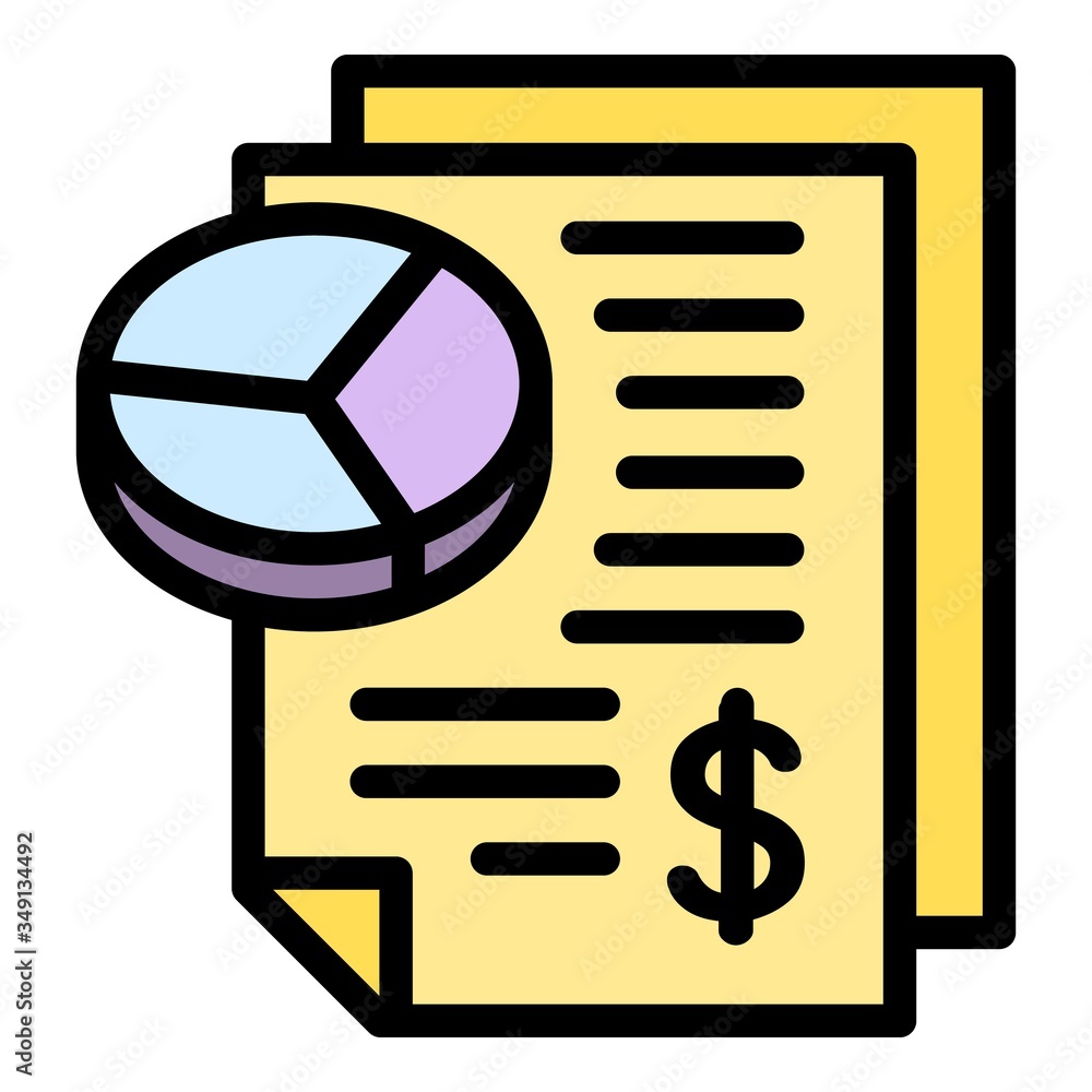 Poster pie chart finance report icon. outline pie chart finance report vector icon for web design isolated 