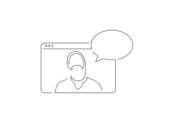 Communication isolated line drawing, vector illustration design.