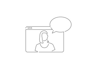 Communication isolated line drawing, vector illustration design.