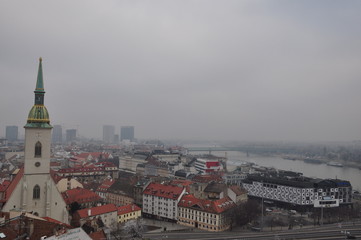 Naklejka premium panorama of the old town of Bratislava Slovakia
