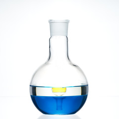 Glass flask with a chemical reagent.