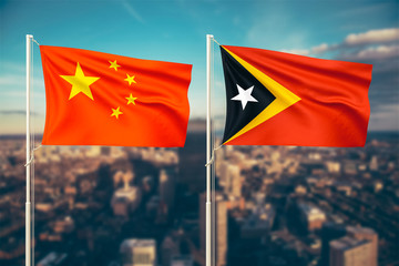 Naklejka premium China and East Timor