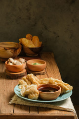 traditional food from indonesia made of fish and tapioca called pempek