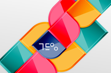 Obraz premium Glossy glass squares with round elements geometric composition. Abstract geometric background with 3d effect composition For Wallpaper, Banner, Background, Card, Book Illustration, landing page