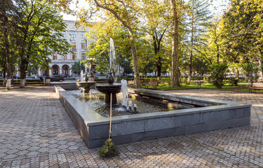 Fountain in the Kutaisi park in the old part of Kutaisi in Georgia