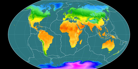 Winkel Tripel (11E), temperature, tectonic plates