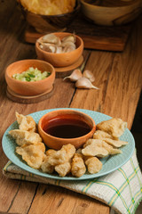 traditional food from indonesia made of fish and tapioca called pempek