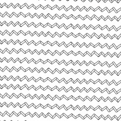 Simple black and white line zigzag shapes. Abstract symbols. Geometric ornament. Monochrome decore. Design for wallpaper, fabric, textile. Vector illustration.