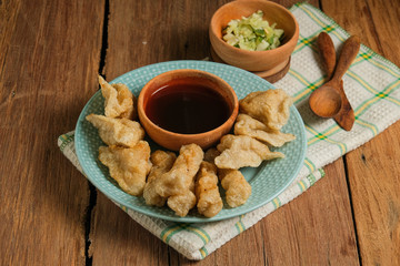 traditional food from indonesia made of fish and tapioca called pempek