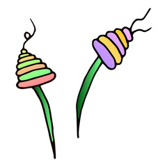 Colorful flower drawing. Vector hand drawn doodle