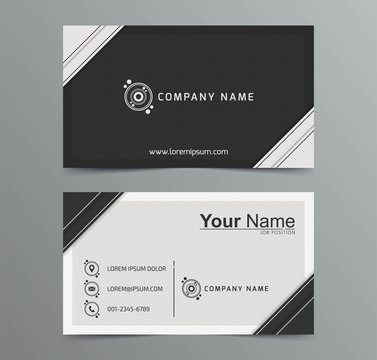 Abstract gray visit card or business card template