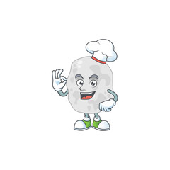 Obraz premium Planctomycetes chef cartoon drawing concept proudly wearing white hat