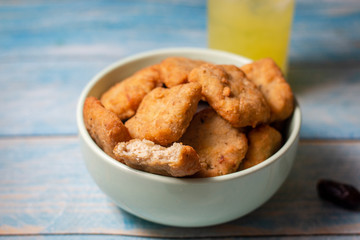 homemade chicken nuggets isolated
