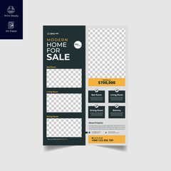 Elegant Real Estate Flyer Home for Sale for Modern Home Interior Design Editable Vector Template