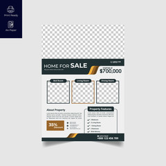Elegant Real Estate Flyer Home for Sale for Modern Home Interior Design Editable Vector Template