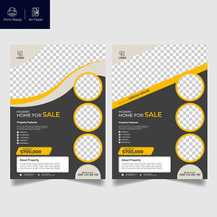Elegant Real Estate Flyer Home for Sale for Modern Home Interior Design Editable Vector Template