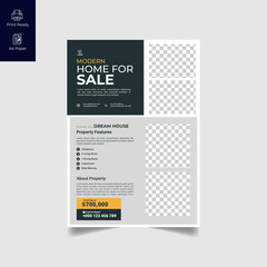 Elegant Real Estate Flyer Home for Sale for Modern Home Interior Design Editable Vector Template