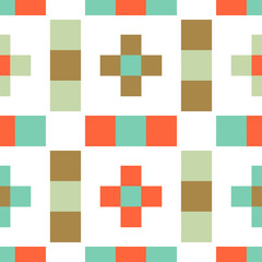 Design of cubes. Ethnic boho ornament. Seamless background. Tribal motif. Vector illustration for web design or print.