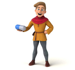 3D Illustration of a medieval historical character