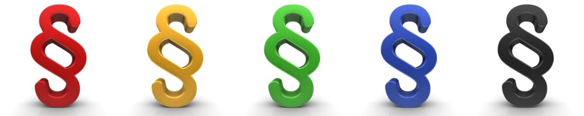 paragraph sign 3d article symbol red yellow green blue black icons 