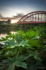 Sunrise at Samota Bridge in Sumbawa City, Indonesia