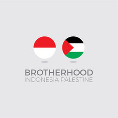 Naklejka premium Brotherhood Indonesia Palestine Design