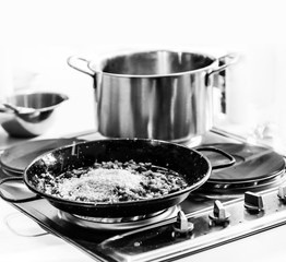 Chef preparing food, meal, in the kitchen, chef cooking, Chef decorating dish