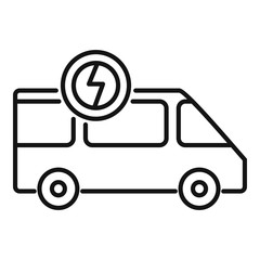 Electrical bus icon. Outline electrical bus vector icon for web design isolated on white background
