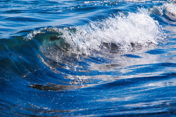 transparent clear sea water, close up photo of wave