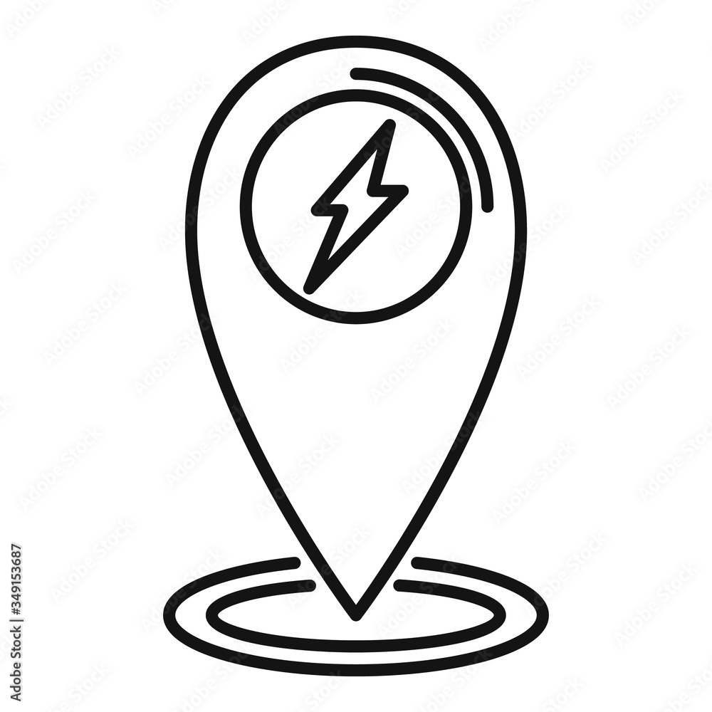 Aufkleber charging station location icon. outline charging station location vector icon for web design isolate