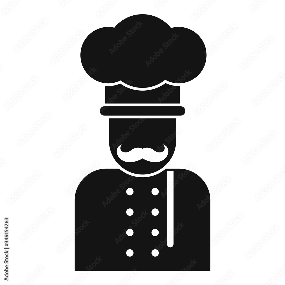 Poster cook chef icon. simple illustration of cook chef vector icon for web design isolated on white backgr
