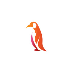 Fototapeta premium simple penguin logo vector coloring