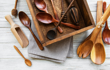 Wooden cutlery kitchen ware