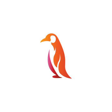 simple penguin logo vector coloring