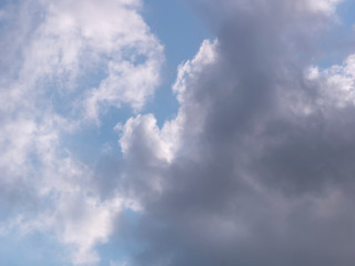Black clouds with blue sky for background