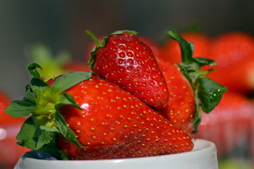 ripe strawberries close up