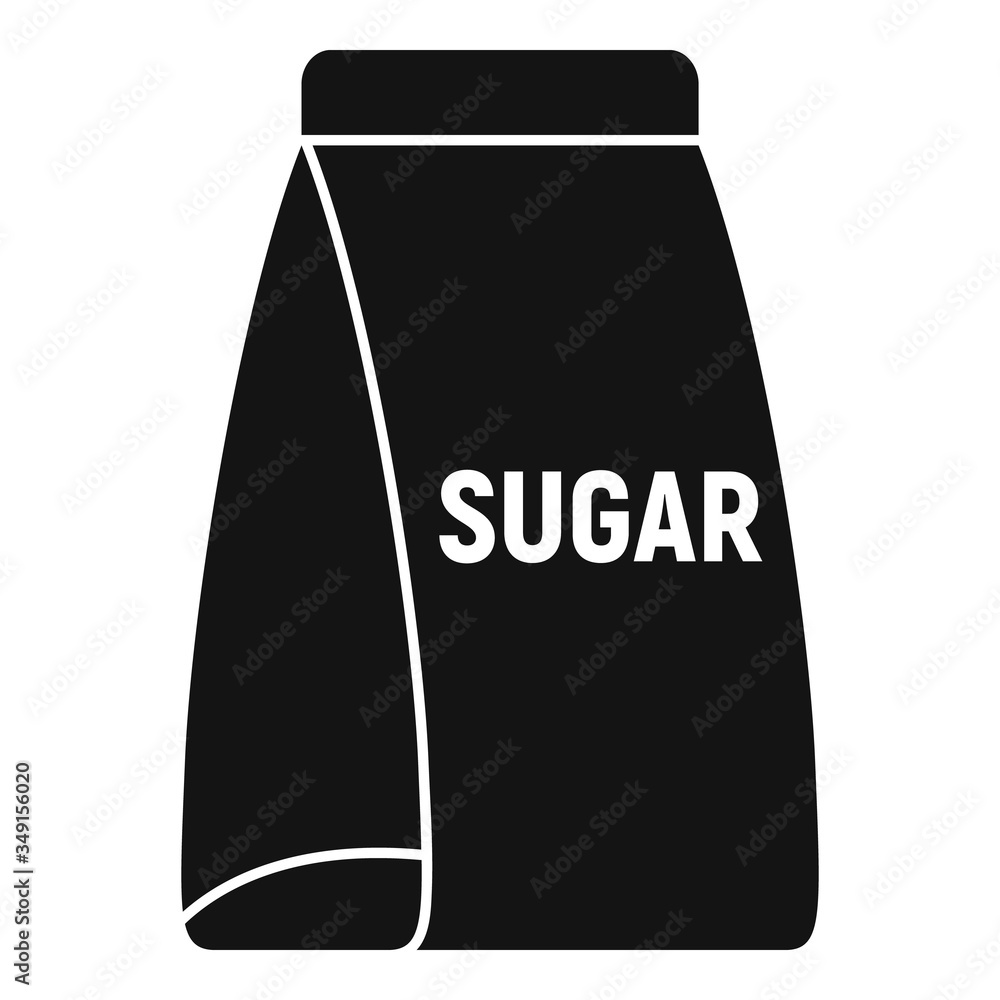 Poster sugar paper package icon. simple illustration of sugar paper package vector icon for web design isol
