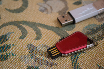 memory card on the coffee table.