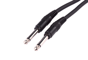 6.3 mm jack cable on white background