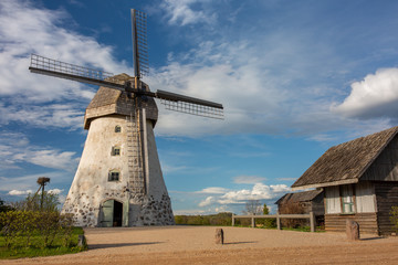 Cit Araisi, Latvia. Old historic  windmill and nature.