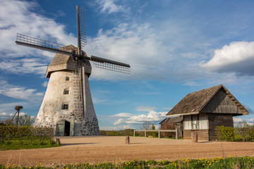 Cit Araisi, Latvia. Old historic  windmill and nature.