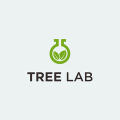 Lab tree logo / leaf vector