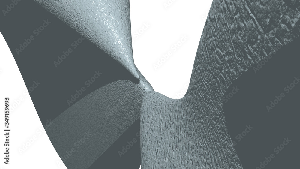 Aufkleber mathematical shape made of light blue monochromic 3d curved abstract background image made of plain 