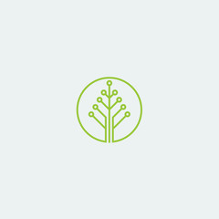 tech tree logo. leaf vector