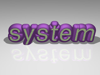 Fototapeta premium system 3D text illustrated with light perspective and shades, a picture ideal for rich graphical context