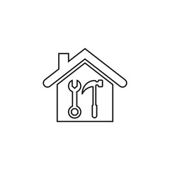 Fototapeta na wymiar Maintenance house icon design isolated on white background