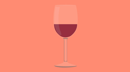 Vector Isolated Illustration of a Cup of Wine