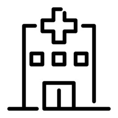 Obraz premium Hospital. Icon with outline style and perfect pixels. Suitable for website design, logo, app and ui.
