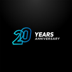 20 Years Anniversary Gradient Number Vector Design